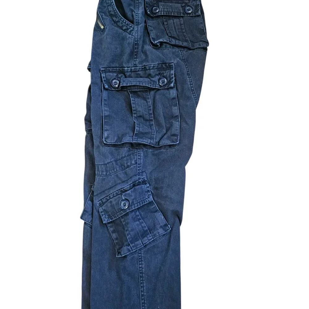 Mens Navy Blue Utility‎ Cargo Pants Tapered Leg Outdoor Gorpcore 32x30 Uniform